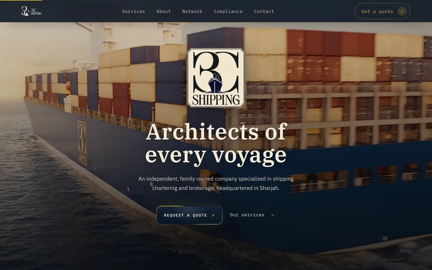 Site internet 3C Shipping, société de courtage maritime et d'affrètement