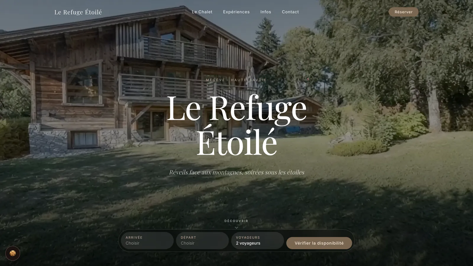 Site vitrine Le Refuge Étoilé, chalet de location à Megève