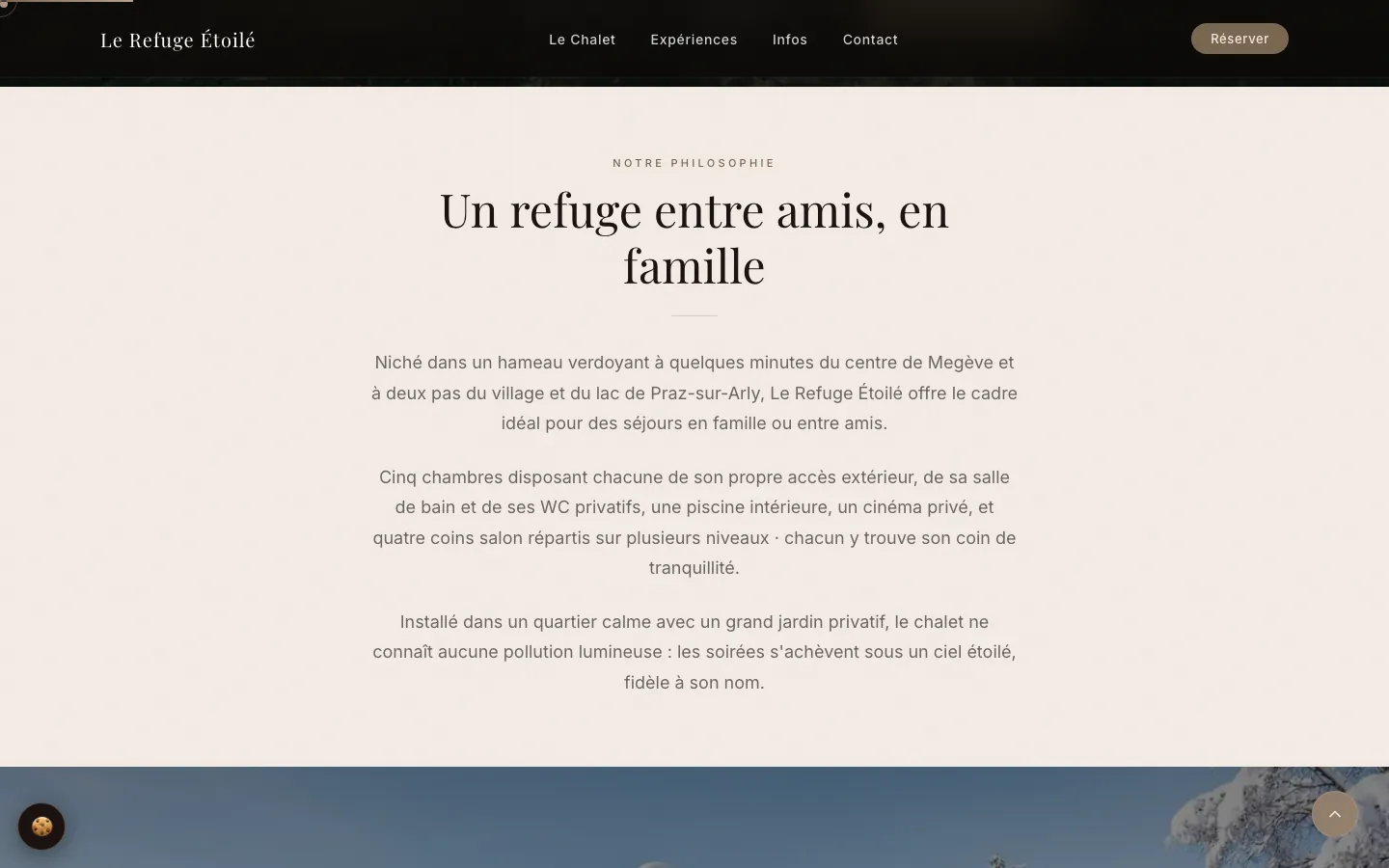 Section « Un refuge entre amis, en famille » du site Le Refuge Étoilé