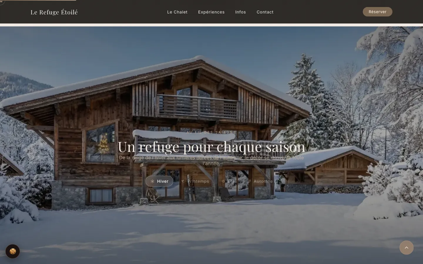 Section « Un refuge pour chaque saison » : le chalet sous la neige